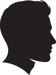 Classic Man's Head Profile Silhouette Vector Icon
