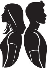 Couple Back-to-Back Silhouette Illustrating Relationship Disagreement
