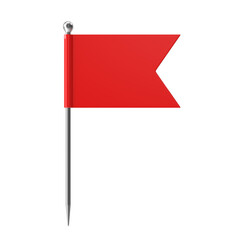 Red Flag on a Pin A Symbol of Marking, Location, or Achievement