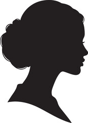Elegant Woman Profile Silhouette with Classic Updo Hairstyle
