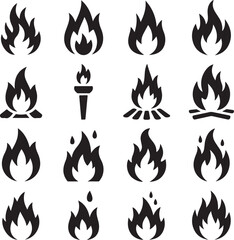 set of fire icons