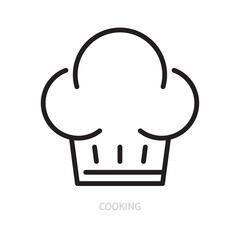 Cooking line icon. Chef's hat symbol. Hobby concept. Isolated on a white background. Editable stroke. Flat design. Vector illustration.