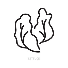 Lettuce line icon. Plant symbol. Food concept. Isolated on a white background. Flat design. Editable stroke. Vector illustration.
