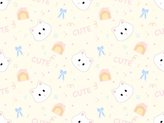 seamless pattern with cat
