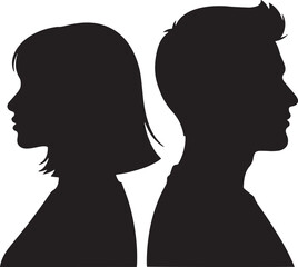 Couple Silhouette Back to Back Illustrating Relationship Conflict
