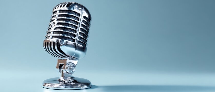 The vintage microphone capturing timeless sound in a modern studio setting.