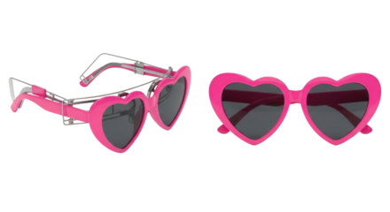 Pair Of Pink Heart Shaped Sunglasses fashion accessory