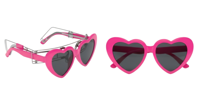 Pair Of Pink Heart Shaped Sunglasses fashion accessory