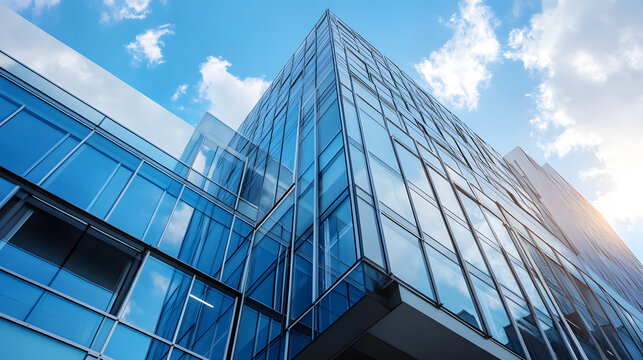 A large, modern office building with an innovative design.