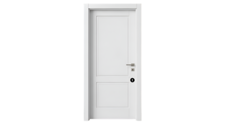 White Interior Door with Silver Handle and Lock white door