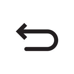 Arrow back vector icon direction sign template