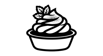 Delicious dessert with mint leaves on top perfect for any occasion.