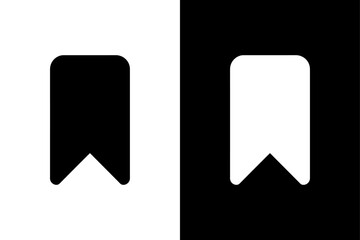 Editable Bookmark Icon. Black White Vector Symbols for Design Templates