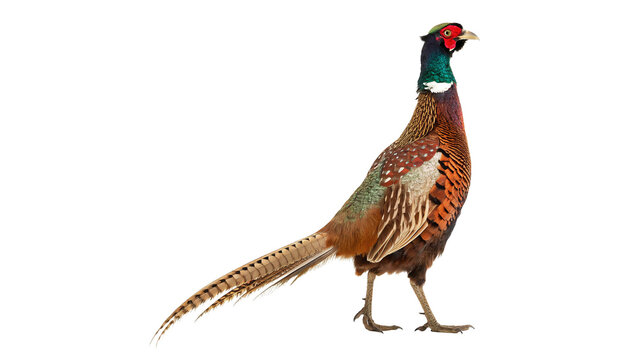 male european common pheasant phasianus colchicus isolated on transparent background