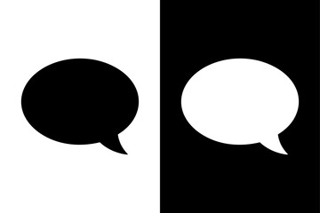 Chat Icon Vector Black and White Speech Bubble Symbols for Messages and Comments