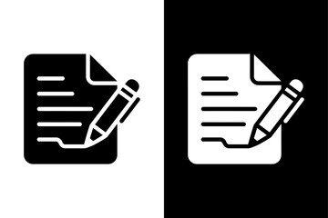 Write and Add File Icon. Signature and Document Symbols Vector