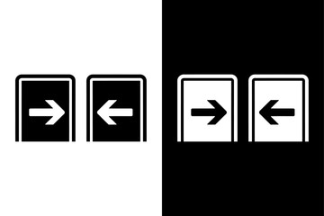 Entrance and Exit Icon. Login Logout Vector Symbols with Door and Arrow Design