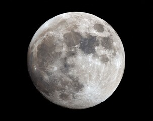 A full moon is shining very brightly in the night sky tonight