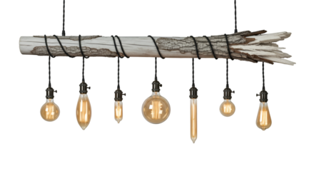 Rustic Log Chandelier with Edison Bulbs light lighting