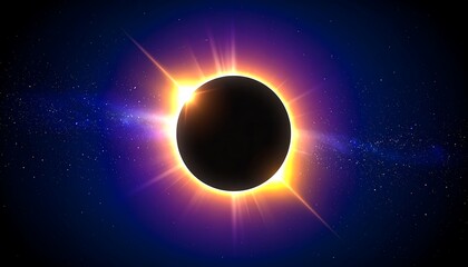 Stunning Illustration of a Solar Eclipse in Space with Glowing Corona