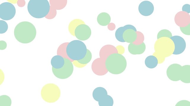 Colorful pastel circles pattern on white background abstract minimal design