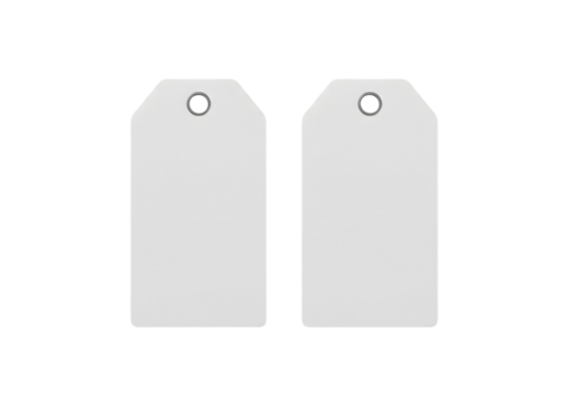 Blank paper price tag isolated on white background