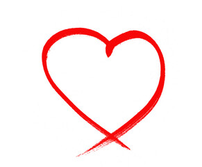 hand-drawn heart shape, black ink on white background