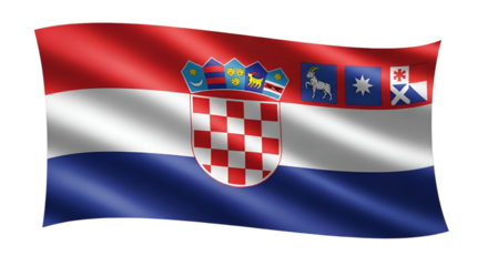 Croatian Flag Waving Transparent Background graphic