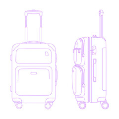 Line Art Illustration of Travel Suitcase