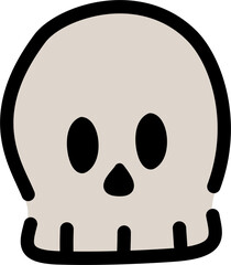 color halloween doodle skull