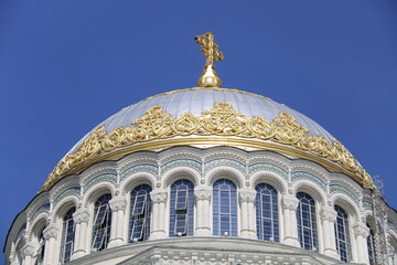 Stavropol St. Nicholas Naval Cathedral in Kronstadt, a window in the church