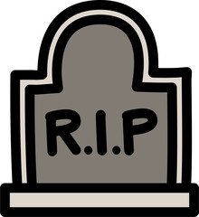 color halloween doodle tomb