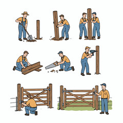 Servers holding drinks in various poses