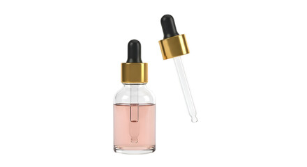 Obraz premium Dropper Bottle with Pink Liquid and Separate Dropper Keywords: dropper bottle, serum, essential
