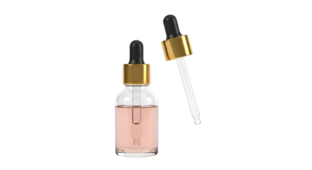 Dropper Bottle with Pink Liquid and Separate Dropper Keywords: dropper bottle, serum, essential