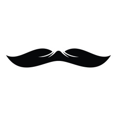 simple black moustache icon, mustache vector