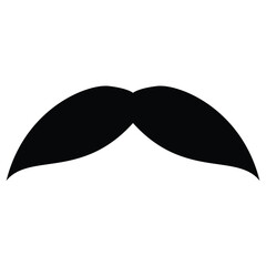 simple black moustache icon, mustache vector