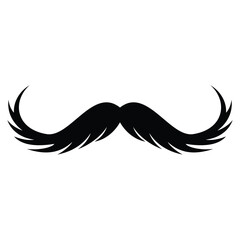 simple black moustache icon, mustache vector