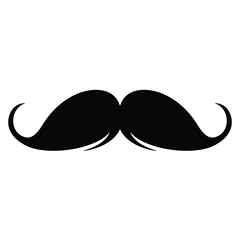 simple black moustache icon, mustache vector