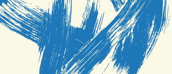 Blue paint strokes with a brush in a scratched texture style. 