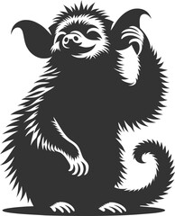 Aye-aye animal vector silhouette black illustration