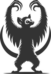 Aye-aye animal vector silhouette black illustration