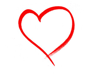 hand-drawn heart shape, black ink on white background