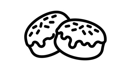 Two delicious donuts with sprinkles on top perfect for breakfast or a sweet treat.