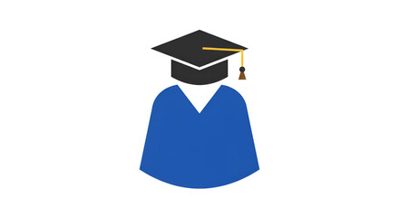 Graduation Cap and Gown Icon - Academic Student Symbol