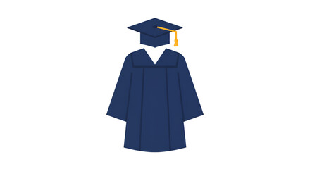 Graduation Gown and Cap Academic Achievement Flat Icon