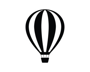 Fototapeta premium Minimalist black and white hot air balloon illustration vector scalable eps icon for general use silhouette vector illustration white background