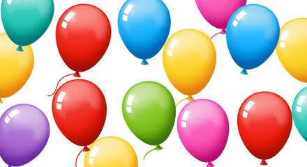 Colorful Seamless Pattern with Bright Party Balloons