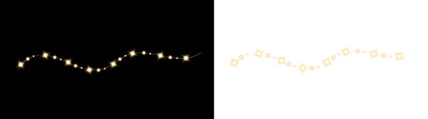 Bright Christmas String Lights – Twinkling Bulbs and festive garland string light PNG. © Ihor Nemynushchyi