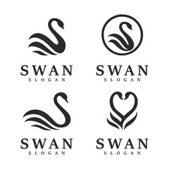 Swan logo simple and elegant vector symbol